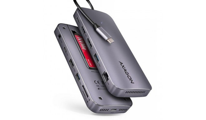 Axagon HMC-12GM2 laptop dock/port replicator Wired USB 3.2 Gen 2 (3.1 Gen 2) Type-C Grey
