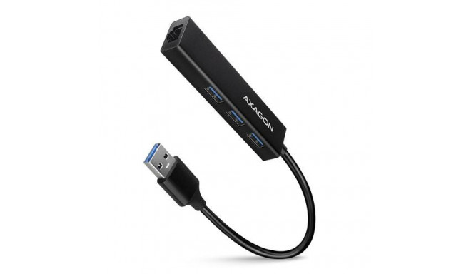 Axagon HMA-GL3A Multiport-Hub USB 3.0 Typ A Gbit-LAN 3x USB-A microSD Wired USB 3.2 Gen 1 (3.1 Gen 1