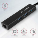 Axagon HMA-GL3A Multiport-Hub USB 3.0 Typ A Gbit-LAN 3x USB-A microSD Wired USB 3.2 Gen 1 (3.1 Gen 1