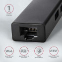Axagon HMA-GL3A Multiport-Hub USB 3.0 Typ A Gbit-LAN 3x USB-A microSD Wired USB 3.2 Gen 1 (3.1 Gen 1