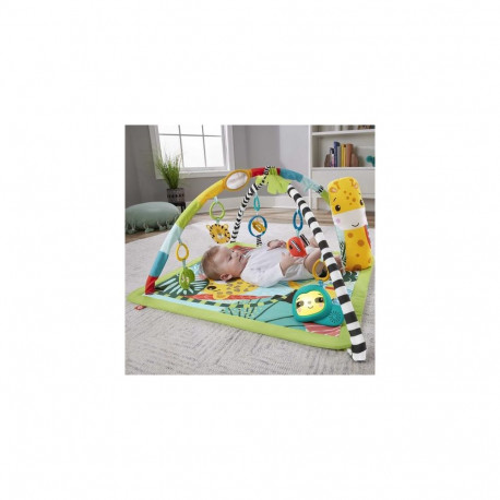 Fisher-Price 3-in-1 Rainforest Sensory Gym Tummy Wedge with 6 Baby Toys Newborn to Toddler