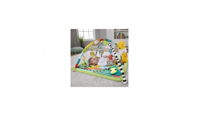 Fisher-Price 3-in-1 Rainforest Sensory Gym Tummy Wedge with 6 Baby Toys Newborn to Toddler