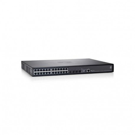 LevelOne 26-Port Stackable L3 Managed Gigabit Ethernet Switch, 4 Ports SFP/RJ45 Combo, 2 Module Slot