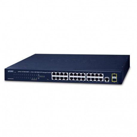 PLANET GS-4210-24T2S network switch Managed L2 Gigabit Ethernet (10/100/1000) 1U Blue