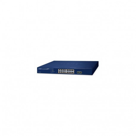 PLANET 16-Port 10/100/1000T 802.3at PoE + 2-Port 1000X SFP Web Smart Ethernet Switch (240W PoE Budge