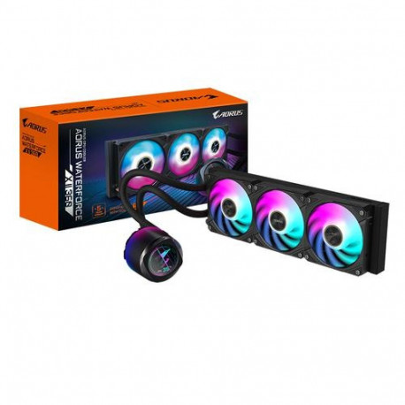 GIGABYTE AORUS WATERFORCE X II 360 AIO Liquid CPU Cooler - 3x120mm ARGB Fans, full-color LCD, MAGNET
