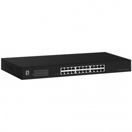 LevelOne Switch 24x GE GEU-2431 19\" Rack Mount Kit Unmanaged Gigabit Ethernet (10/100/1000) 1U