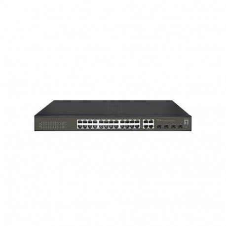 LevelOne Hilbert 28-Port Gigabit Smart Lite Switch, 24 x Gigabit RJ45, 4 x Gigabit SFP/RJ45 Combo