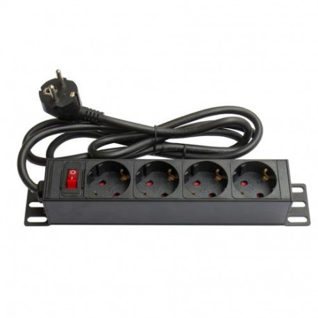 Alcasa GC-N0075 power extension 4 AC outlet(s) Indoor Black, Red
