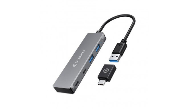 GRAUGEAR G-HUB2A2C-AC interface hub USB 3.2 Gen 1 (3.1 Gen 1) Type-A + Type-C 5000 Mbit/s Silver