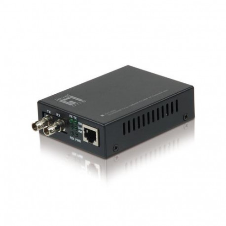 LevelOne RJ45 to ST Fast Ethernet Media Converter, Multi-Mode Fiber, 2km
