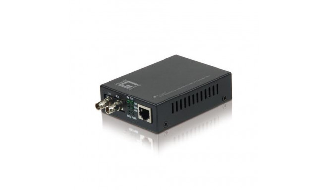 LevelOne RJ45 to ST Fast Ethernet Media Converter, Multi-Mode Fiber, 2km
