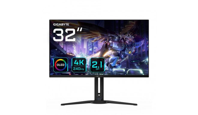 GIGABYTE AORUS FO32U2P 32” OLED Gaming Monitor - 3840 x 2160(UHD), 240Hz, 0.03ms, 250 cd/m2, KVM, Fr
