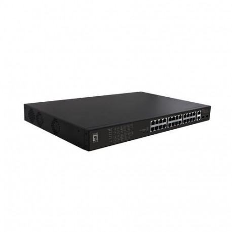 LevelOne FGP-2831 network switch Unmanaged Fast Ethernet (10/100) Power over Ethernet (PoE) 1U Black