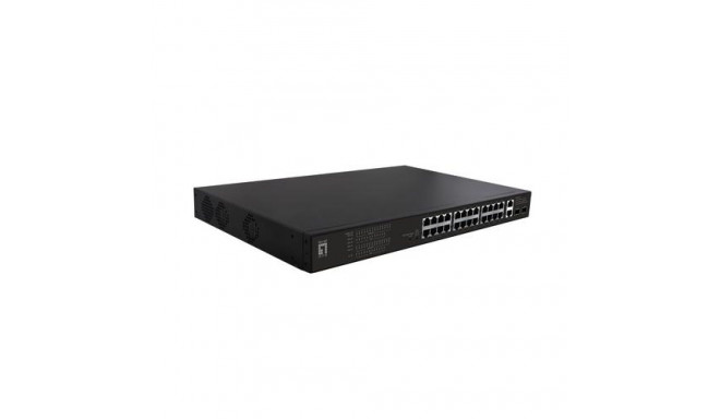 LevelOne FGP-2831 network switch Unmanaged Fast Ethernet (10/100) Power over Ethernet (PoE) 1U Black