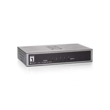 LevelOne 5-Port Fast Ethernet Switch, 1 x SC Multi-Mode Fiber