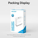 Vention 3-Port USB (C+C+A) GaN Charger (100W/100W/30W) EU-Plug White
