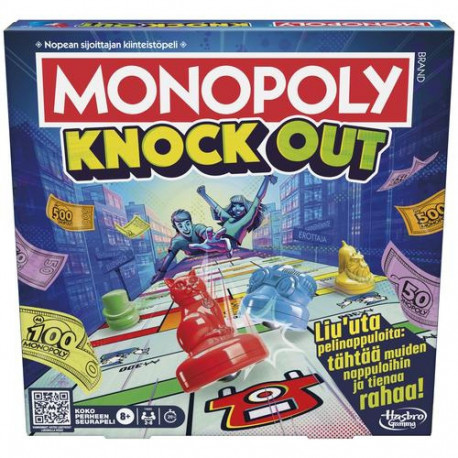 Monopoly Knockout Family Party Game, Quick-Playing Board Games for Ages 8+, 2-8 Players, 20 Mins.