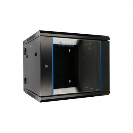 Extralink Rackmount cabinet 12U 600x600 AZH Black wall mounted, swing type