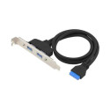 Conceptronic EMRICK11B 19 Pin Female to Dual USB-A Female USB 3.0 Adapter Conceptronic EMRICK11B 19 Pin Female to Dual USB-A Female USB 3.0 Adapter