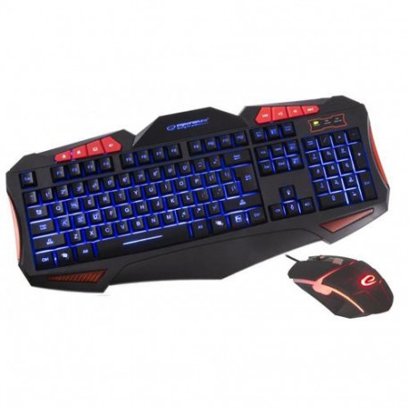 Esperanza EGK3000 keyboard Mouse included Gaming USB QWERTY UK English Black, Red