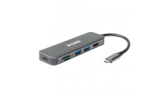 D-Link 6-in-1 USB-C Hub with HDMI/Card Reader/Power Delivery