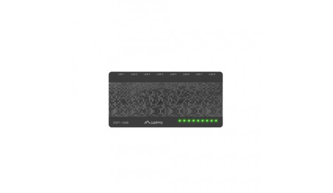 Lanberg DSP1-1008 network switch Unmanaged Gigabit Ethernet (10/100/1000) Black, Grey