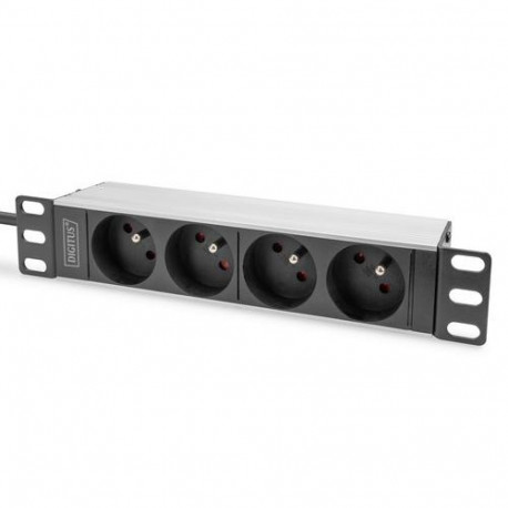 Digitus 10&quot; socket strip with aluminum profile, 4-way CEE 7/5 sockets