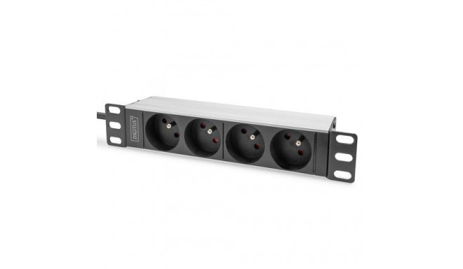 Digitus 10&quot; socket strip with aluminum profile, 4-way CEE 7/5 sockets