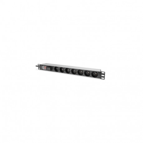 Digitus Socket strip with aluminum profile, surge protection and switch, 7-way CEE 7/5 sockets, 2 m
