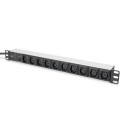 Digitus aluminum outlet strip, 10 outlets, 2 m supply IEC C14 plug Digitus aluminum outlet strip, 10 outlets, 2 m supply IEC C14 plug