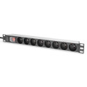 Digitus Socket strip with aluminum profile and switch, 8-way CEE 7/5, 2 m cable safety plug with gro