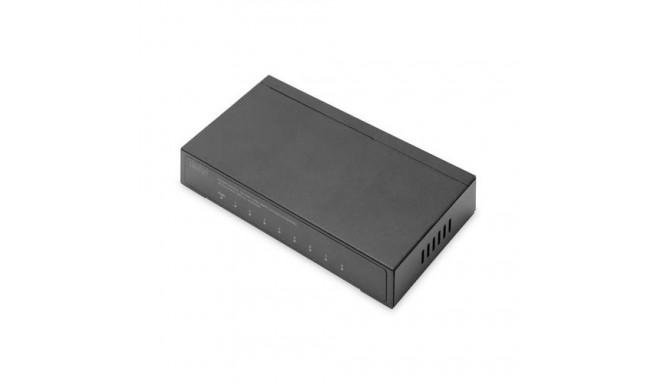 Digitus 8-Port Switch, 10/100/1000 Mbps Gigabit Ethernet, Unmanaged, Metall Housing