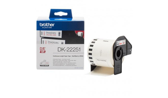 Brother DK-22251 label-making tape Black and red on white