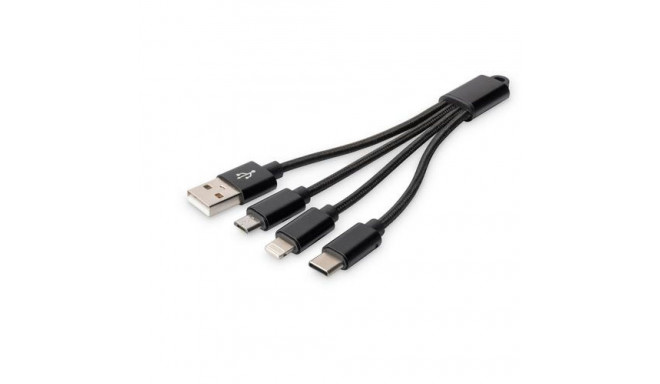 Digitus 3-in-1 USB charging cable, 0.15m