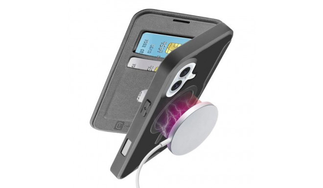 Cellularline Daily Mag - iPhone 16 Book cover with semi-transparent hard back compatible with Magsaf