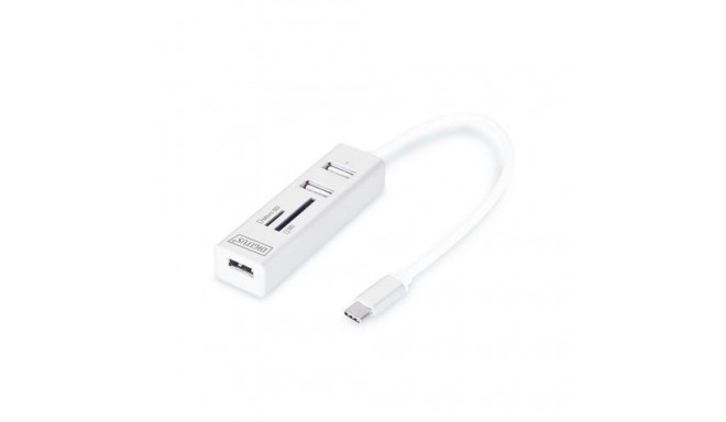 Digitus USB Type-C™ OTG 3-Port HUB + Card Reader