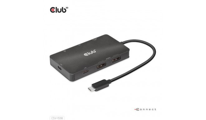 CLUB3D USB Gen2 Type-C to Dual DisplayPort 4k60Hz 7-in-1 HUB