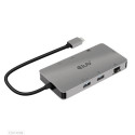 CLUB3D Type-C 8-in-1 hub with 2x HDMI, 2x USB-A, RJ45, SD/ Micro SD card slots and USB Type-C female