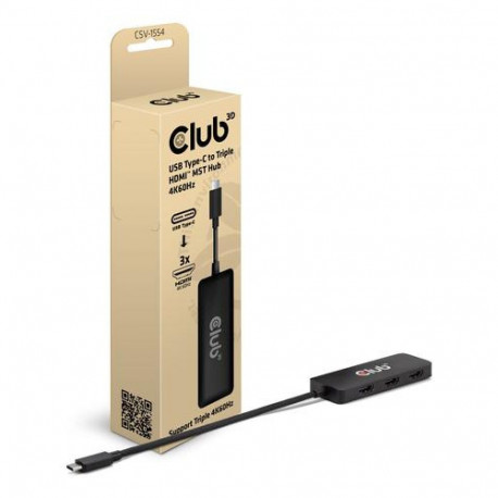 CLUB3D CSV-1554 interface hub USB Type-C Black
