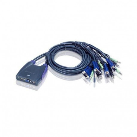 Aten 4-Port USB VGA/Audio Cable KVM Switch | Aten | 4-Port USB VGA/Audio Cable KVM Switch (0.9m