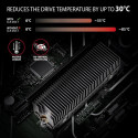 Axagon CLR-M2XT M.2 SSD Passivkühler Aluminium - 2280 M.2 NVMe SSD, Solid-state drive Heatsink/Radia