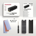 Axagon CLR-M2XT M.2 SSD Passivkühler Aluminium - 2280 M.2 NVMe SSD, Solid-state drive Heatsink/Radia