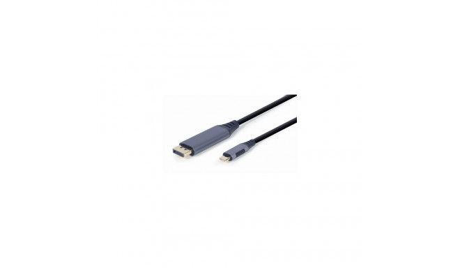 Gembird CC-USB3C-DPF-01-6 video cable adapter 1.8 m USB Type-C DisplayPort Black, Grey