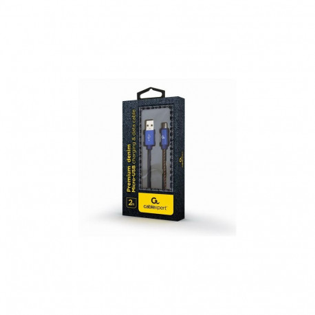Cablexpert CC-USB2J-AMMBM-2M-BL USB cable USB 2.0 USB A Mini-USB B Blue