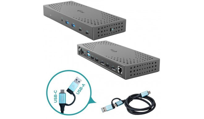 i-tec USB 3.0 / USB-C / Thunderbolt, 3x 4K Docking Station Gen 2 + Power Delivery 100W
