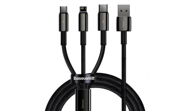 Baseus Tungsten Gold 3-in-1 USB cable USB 2.0 1.5 m USB A USB C/Micro USB A/Lightning Black