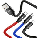 Baseus CAMLT-ASY01 USB cable 0.3 m USB A USB C/Micro USB A/Lightning Black