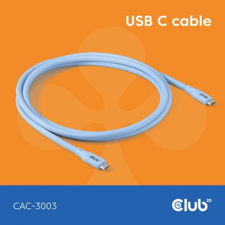 CLUB3D USB C cable blue