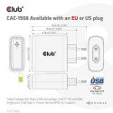CLUB3D Travel Charger 100 Watt GAN technology, USB-IF TID certified, Single port USB Type-C, Power D